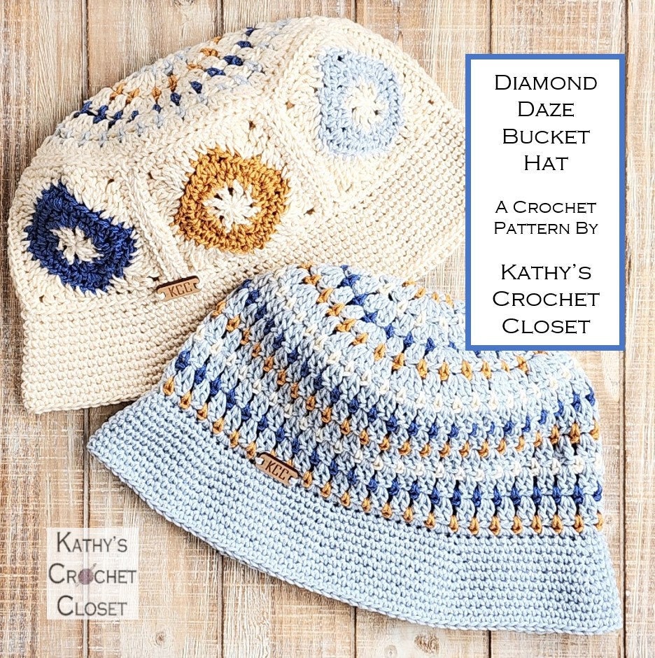 Crochet Bucket Hat PATTERN - Diamond Daze Bucket Hat