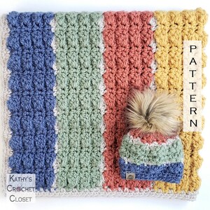Crochet Baby Blanket PATTERN -  Atlas Baby Blanket and Hat - Baby Afghan Pattern - Boy Baby Blanket -  Baby Shower Gift - Baby Gift