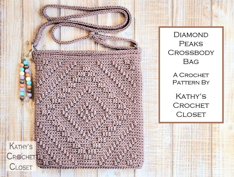 Crochet Bag PATTERN Diamond Peaks Crossbody Bag Boho - Etsy