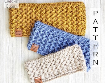 Crooked Post Headband - Crochet Earwarmer Textured Head Band PATTERN (PDF Download)