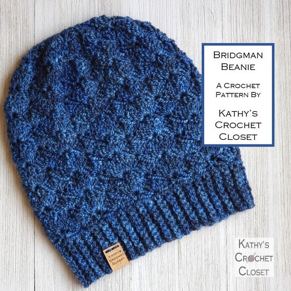 Bridgman Beanie - Crochet Shell Stitch Hat PATTERN (PDF Download