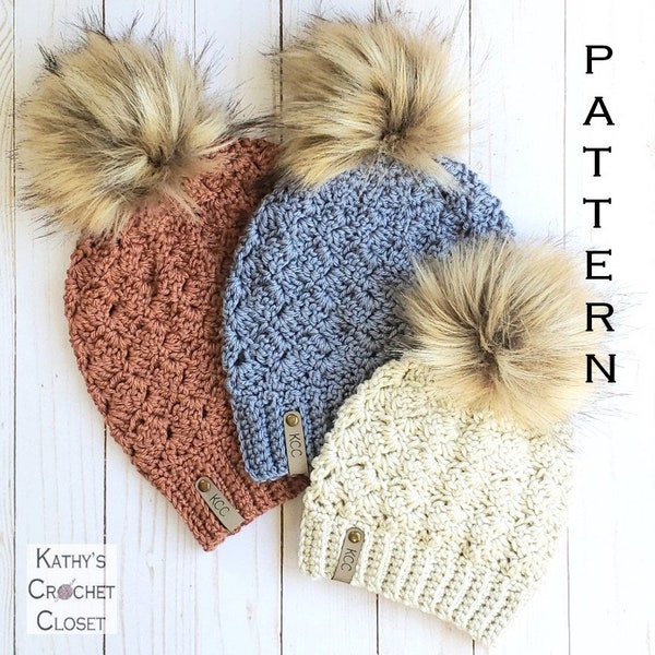 Crochet Hat PATTERN - Copper Trail Beanie - Mommy and Me Hats - Winter Hat Pattern - Child Toddler Hat Pattern - Crochet Beanie Pattern