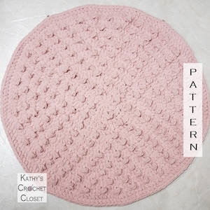 Crochet Rug PATTERN - Round Bumpy Bath Mat -  Crochet Bathroom Rug - DIY Crochet Round Bathmat - Round Rug Pattern