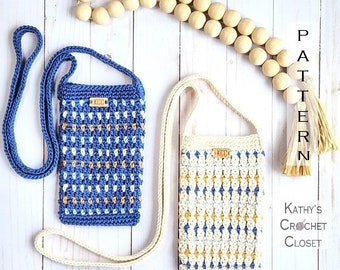 Crochet Mini Bag PATTERN - Diamond Daze Mini Bag - Cellphone Bag Crochet Pattern - DIY Cellphone Purse - Small Crossbody Bag Pattern