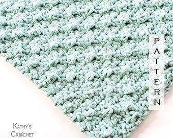Crochet Rug Pattern - Bumpy Bath Mat - Crochet Bathroom Rug Pattern - DIY Crochet Rug - Bernat Blanket Yarn Pattern - Kitchen Crochet Mat