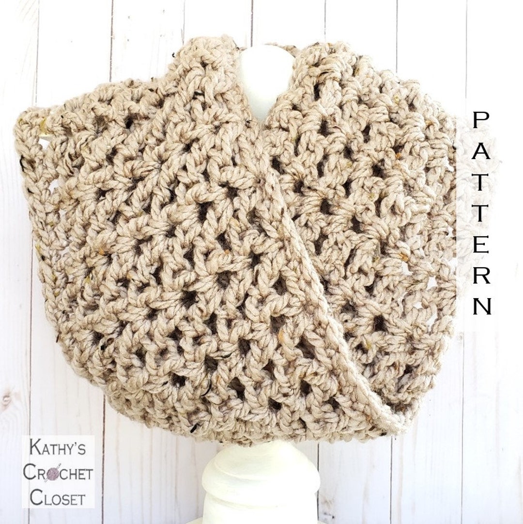 Chunky V Stitch Infinity Scarf - Easy Crochet Circle Scarf PATTERN (PDF ...