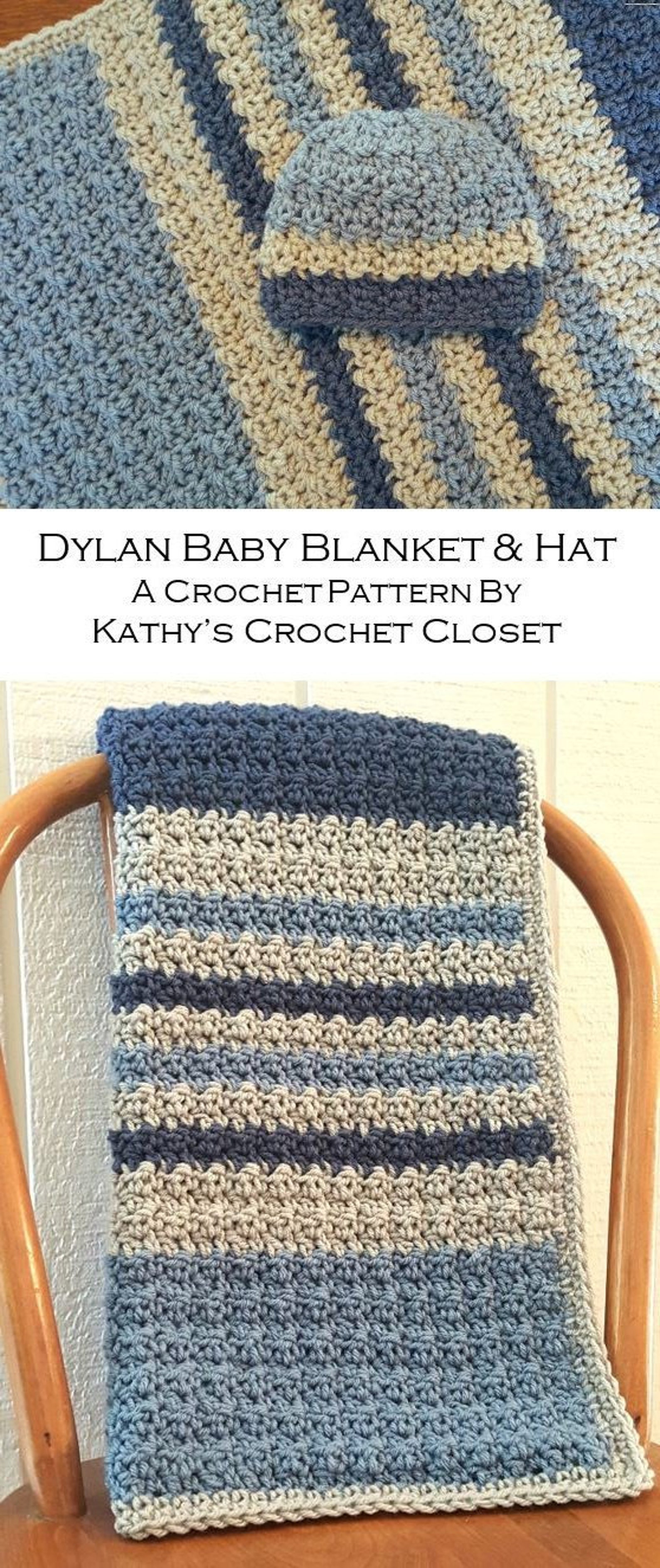 Crochet Baby Blanket PATTERN Dylan Baby Blanket and Hat Etsy