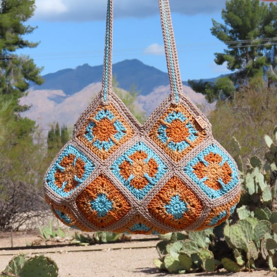 Tucson Shoulder Bag - Crochet Southwest Granny Square Purse