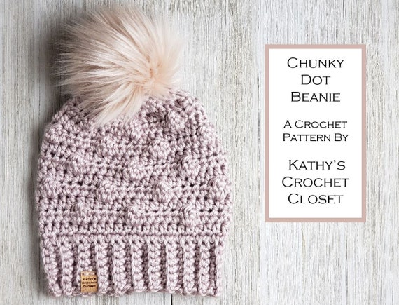 Crochet Hat PATTERN Chunky Dot Beanie 