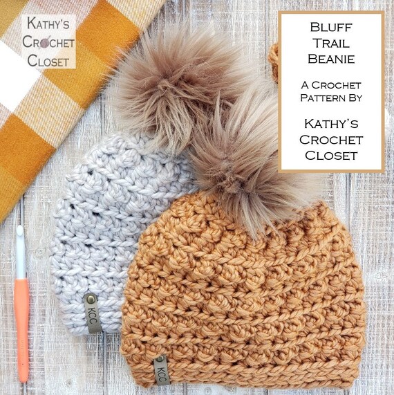 Crochet Hat PATTERN - Bluff Trail Beanie - Crochet Beanie