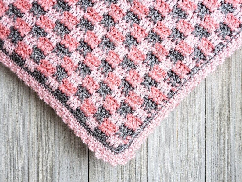 Crochet Baby Blanket Pattern Checks Please Baby Blanket Etsy UK