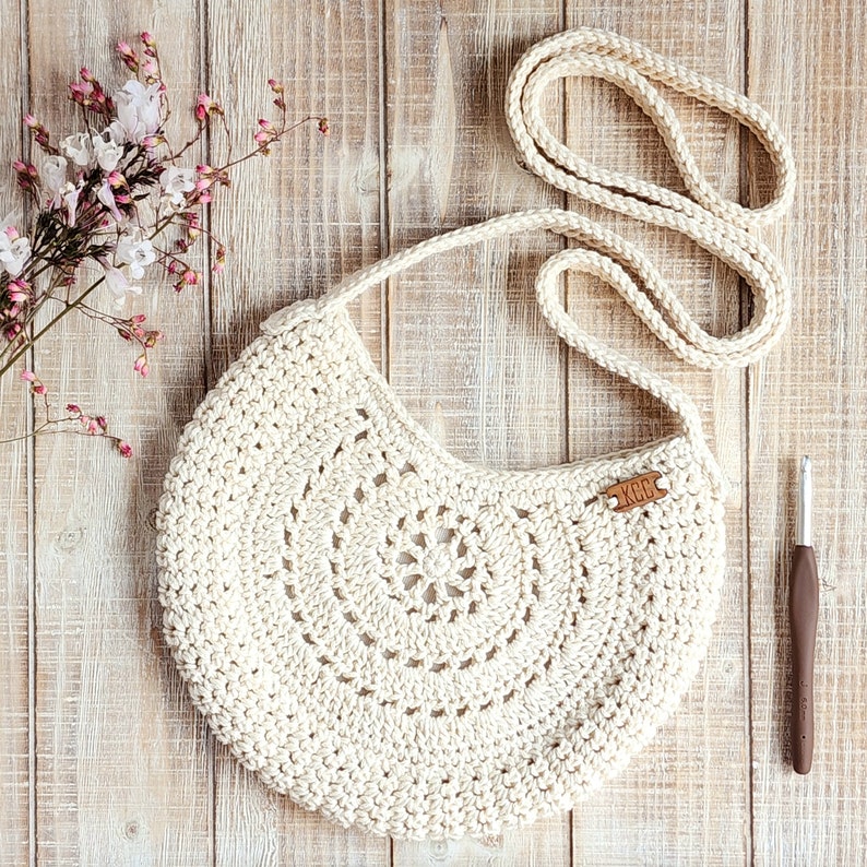 Crochet Bag PATTERN Reel Time Crossbody Bag Boho Crochet Bag Pattern Crochet Circle Bag Crossbody Bag Pattern Round Crochet Bag image 3