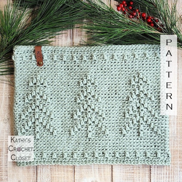 Crochet Cowl PATTERN - Pine Woods Cowl - Pine Tree Infinity Scarf Pattern- Women's Tree Scarf Pattern - Christmas Tree Scarf Pattern