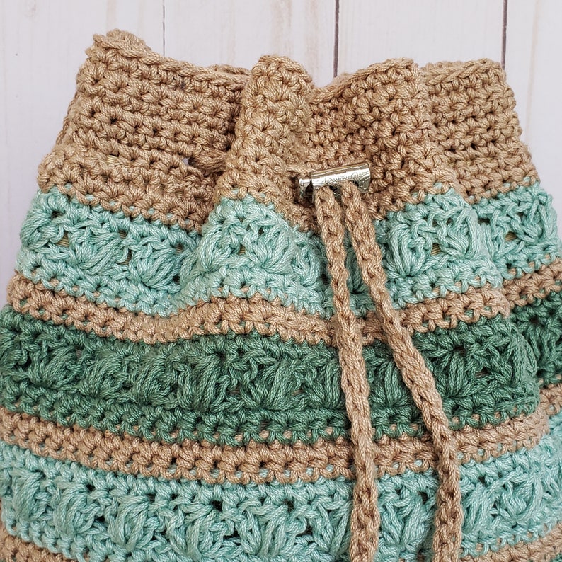 Crochet Bag PATTERN Succulent Drawstring Bag DIY Crochet Bag Crochet Crossbody Bag Pattern Crochet Drawstring Bag Pattern image 3