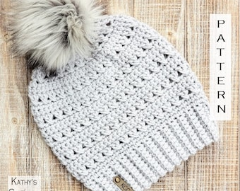 Crochet Beanie PATTERN - Crisscross Slouchy Beanie - Crochet Hat Pattern - DIY Crochet Hat - DIY Crochet Beanie - Easy Crochet Hat Pattern