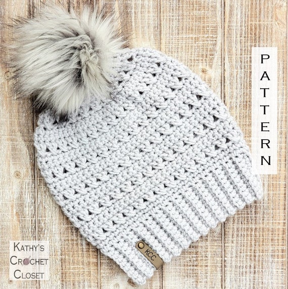 Crisscross Slouchy Beanie - Crochet Winter Hat PATTERN (PDF