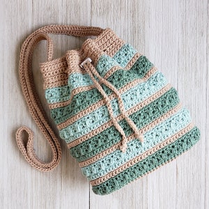 Crochet Bag PATTERN Succulent Drawstring Bag DIY Crochet Bag Crochet Crossbody Bag Pattern Crochet Drawstring Bag Pattern image 4