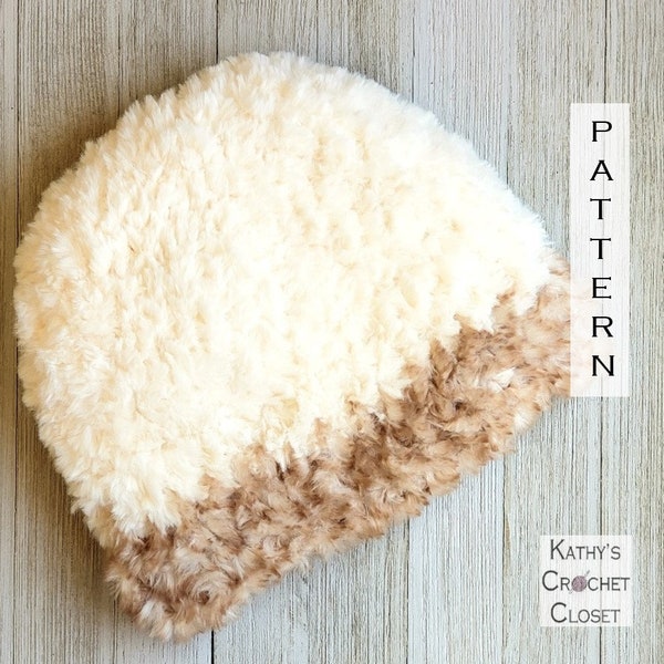 Crochet Hat PATTERN - Plush Fur Hat - Winter Faux Fur Hat Pattern - Womens Fur Hat - Faux Fur Beanie - Luxury Fur Hat