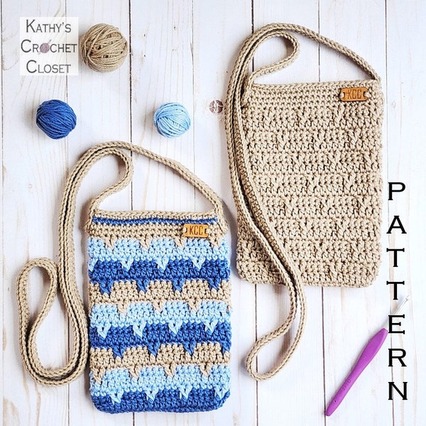 Crochet Bag PATTERN - Day Trip Mini Bag - Cellphone Bag Pattern - Mini Bag Pattern - DIY Crochet Cellphone Bag - Crochet MIni Bag