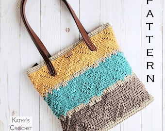 Bolso de hombro Diamond Peaks - Patrón de bolso grande de crochet (Descarga PDF)
