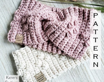 Crochet Headband PATTERN - Diamond Dot Earwarmer - Twisted Earwarmer - DIY Headband - Earwamer Pattern - Crochet Earwarmer Pattern