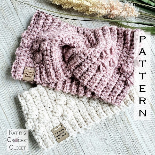 Crochet Headband PATTERN - Diamond Dot Earwarmer - Twisted Earwarmer - DIY Headband - Earwamer Pattern - Crochet Earwarmer Pattern