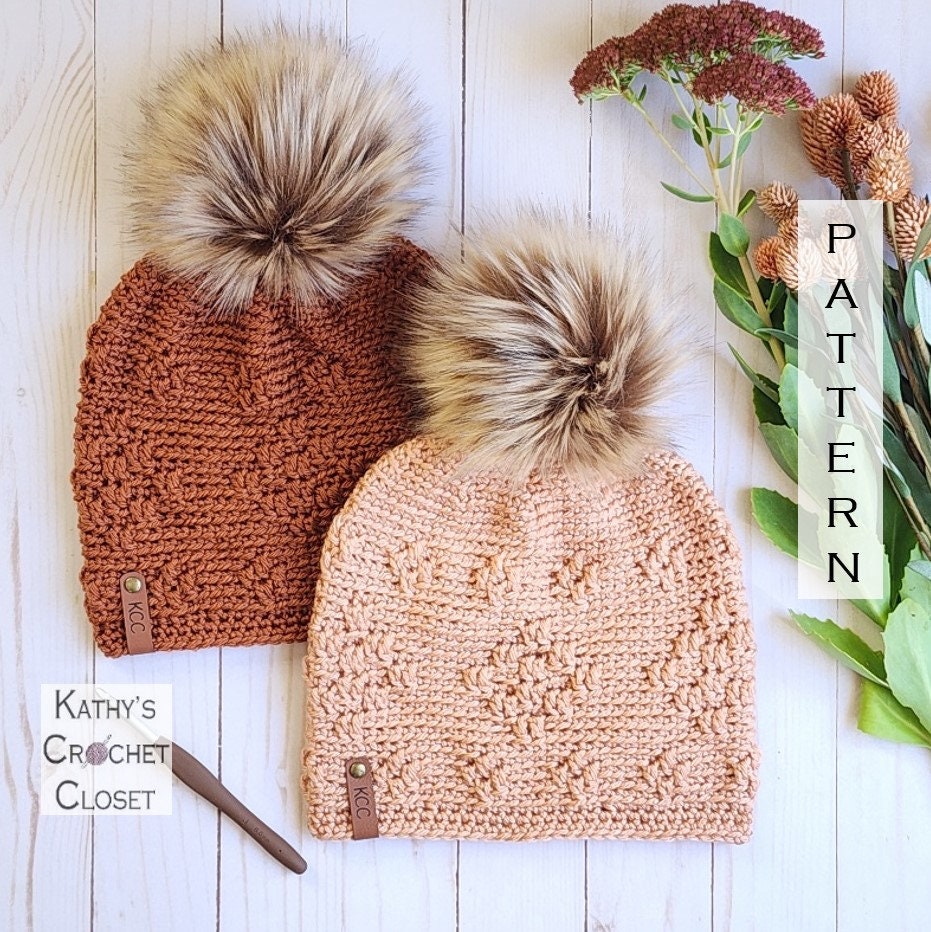 Hidden Canyon Beanie - Crochet Diamond Design Hat PATTERN  display picture 3