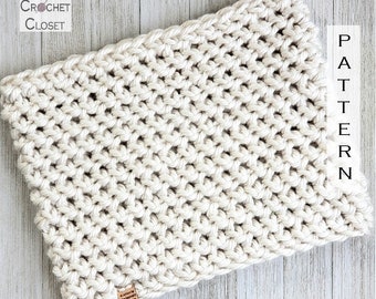 Crochet Cowl PATTERN - Chunky Herringbone Cowl - DIY Infinity Scarf - Women's Crochet Cowl - Crochet Scarf Pattern - Easy Crochet Pattern