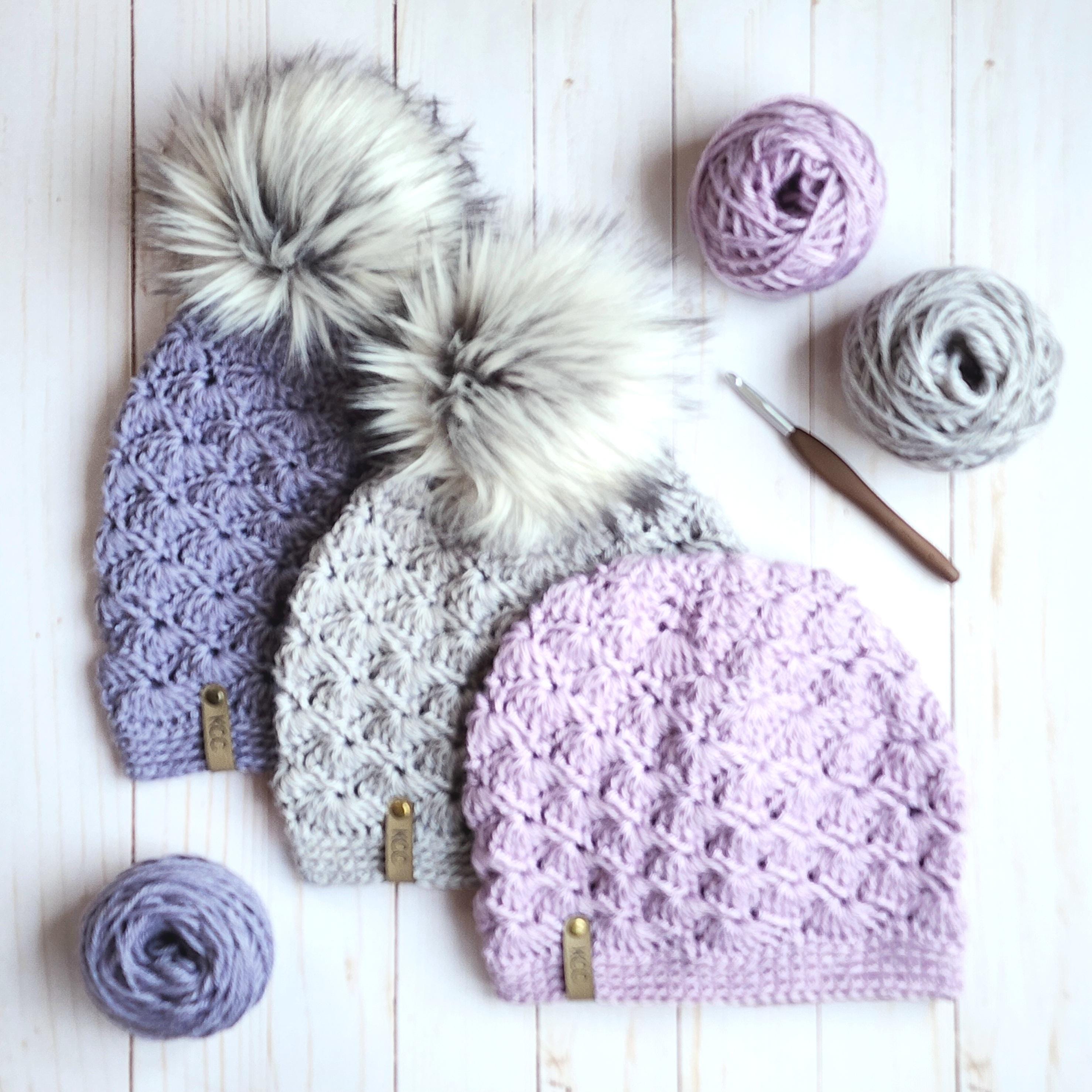 Wavy Shells Beanie - Crochet Shell Stitch Hat PATTERN (PDF