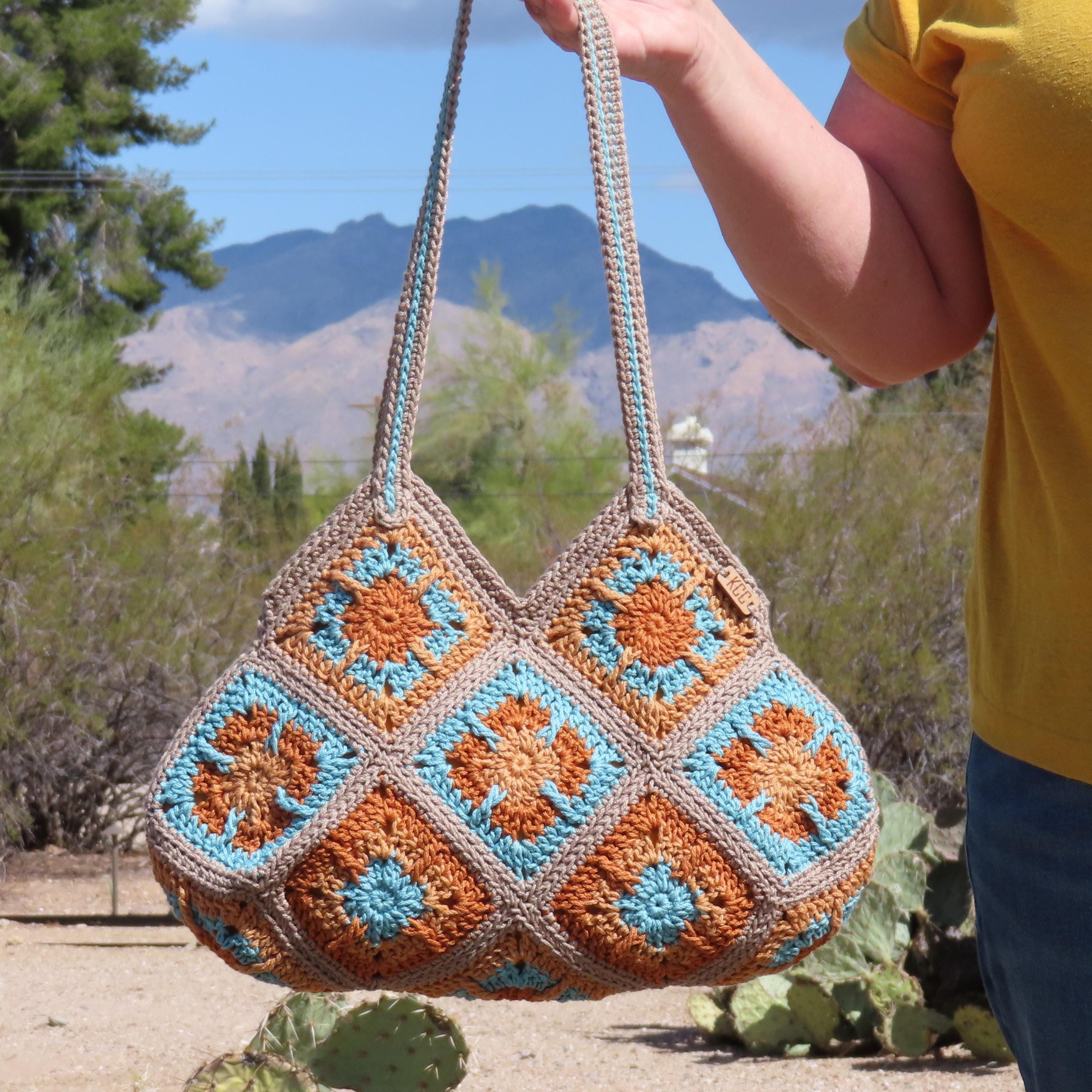 Tucson Shoulder Bag - Crochet Southwest Granny Square Purse