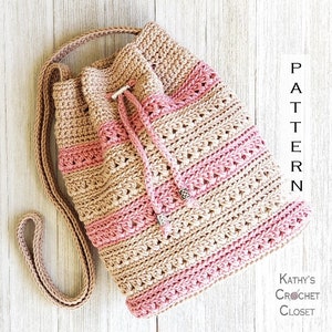 Crochet Bag PATTERN Crisscross Drawstring Bag Boho Bag Pattern Crochet Drawstring Purse image 1