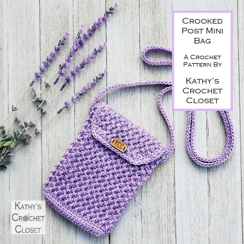 Crochet Bag PATTERN Crooked Post Mini Bag DIY Crochet Bag Crochet Crossbody Bag Pattern Small Bag Crochet Pattern Mini Bag Crochet image 2