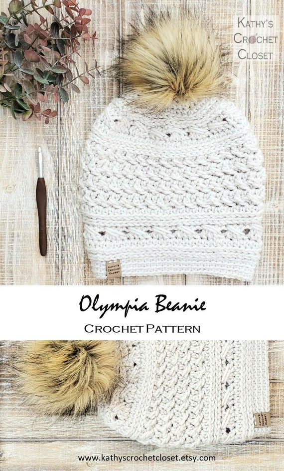 Olympia Beanie - Crochet Slouchy Winter Hat PATTERN (PDF  display picture 1