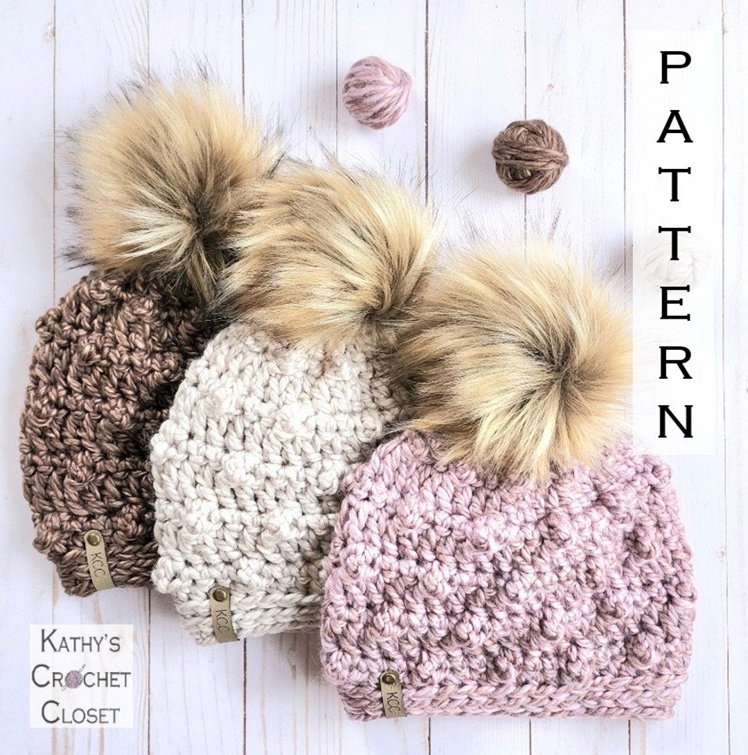 Cozy Dot Beanie - Crochet Chunky Hat PATTERN (PDF Download) - Etsy