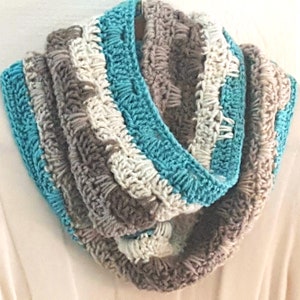 Crochet Scarf PATTERN Cake Scape Infinity Scarf Caron Cakes Scarf Pattern DIY Crochet Infinity Scarf Striped Crochet Scarf Pattern image 2