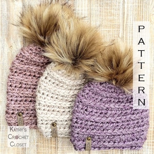 帽子 MACMAHON KNITTING MILLS CROCHET HAT UN Crochet Hat PATTERN - Chunky Chains Beanie - Crochet Beanie