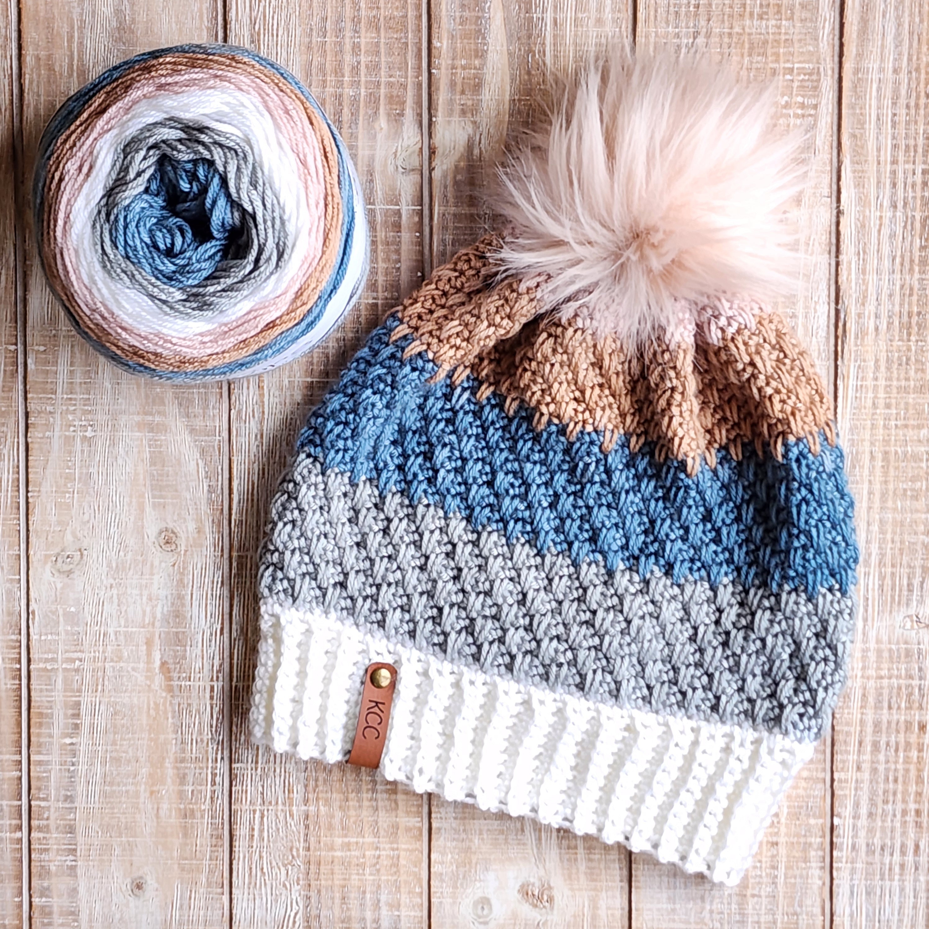 Spike Striped Beanie - DIY Crochet Women's Hat PATTERN (PDF Download) - Etsy, image size:2992x2992