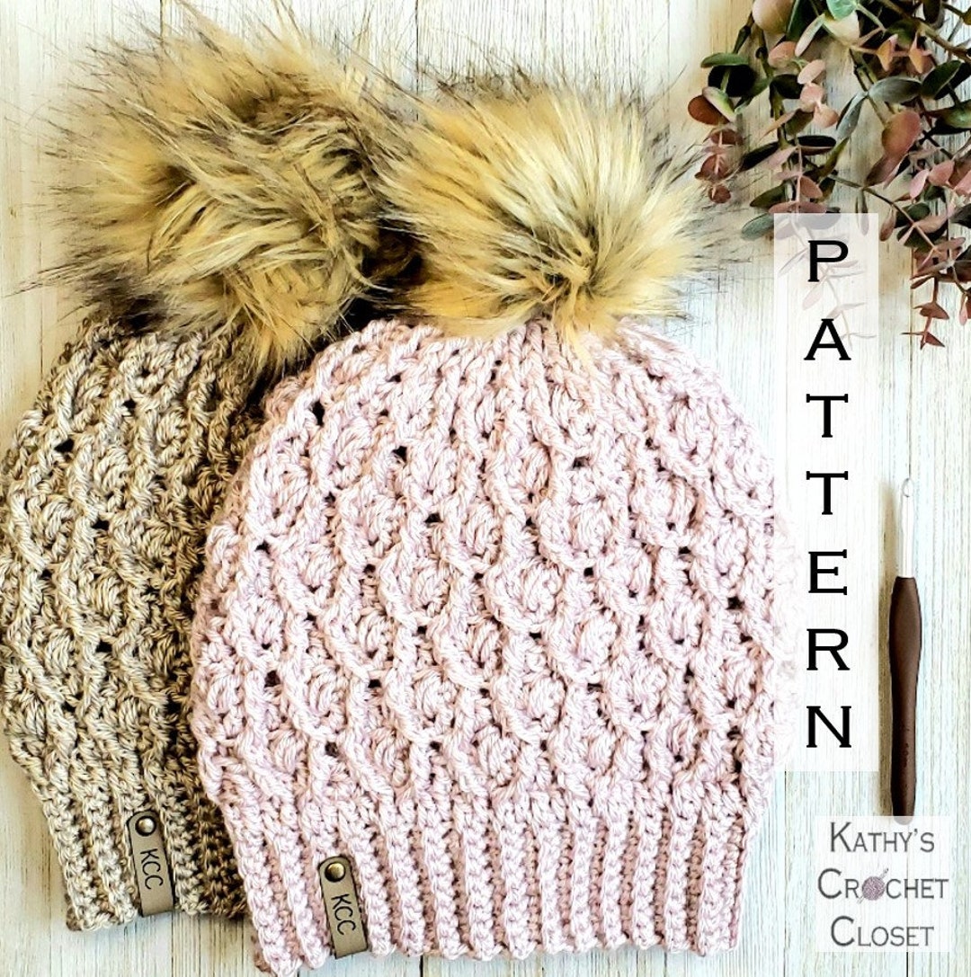 Wavy Dot Beanie - Slouchy Crochet Hat PATTERN (PDF Download) - Etsy