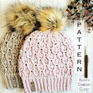 Crochet Hat PATTERN - Wavy Dot Beanie - Slouchy Crochet Hat Pattern- DIY Woman&#39;s Crochet Hat Pattern - Fitted Crochet Beanie Pattern