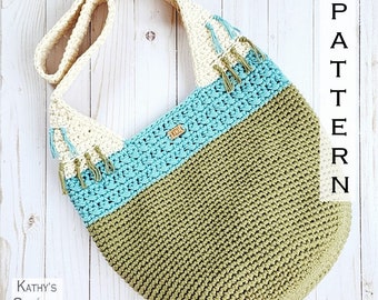 Crochet Bag PATTERN - Bayside Bucket Bag - Beach Bag Pattern - Summer Bag Pattern - Crochet Bucket Bag - Crochet Hobo Bag