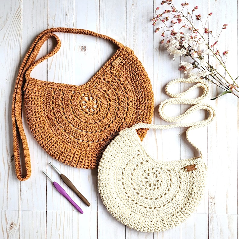 Crochet Bag PATTERN Reel Time Crossbody Bag Boho Crochet Bag Pattern Crochet Circle Bag Crossbody Bag Pattern Round Crochet Bag image 6