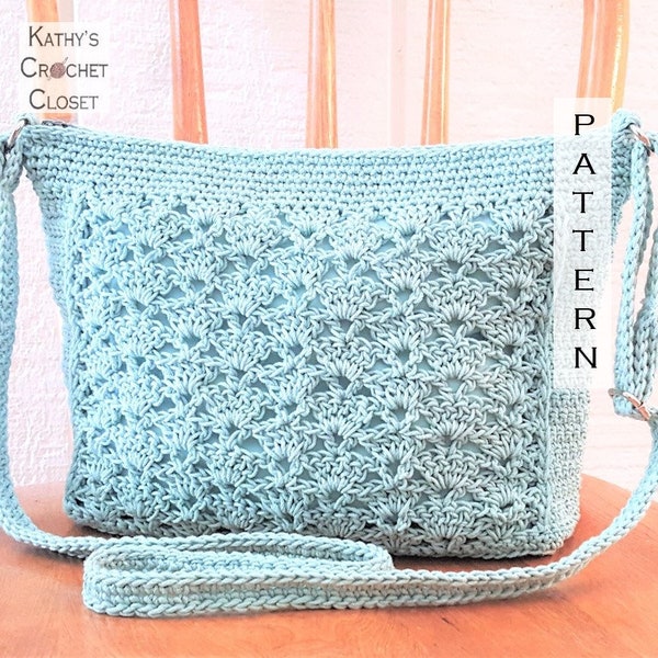 Crochet Bag PATTERN - Lace Panel Crossbody Bag - DIY Crochet Purse - Crochet Purse Pattern - Crossbody Bag Pattern - Lacy Bag Pattern