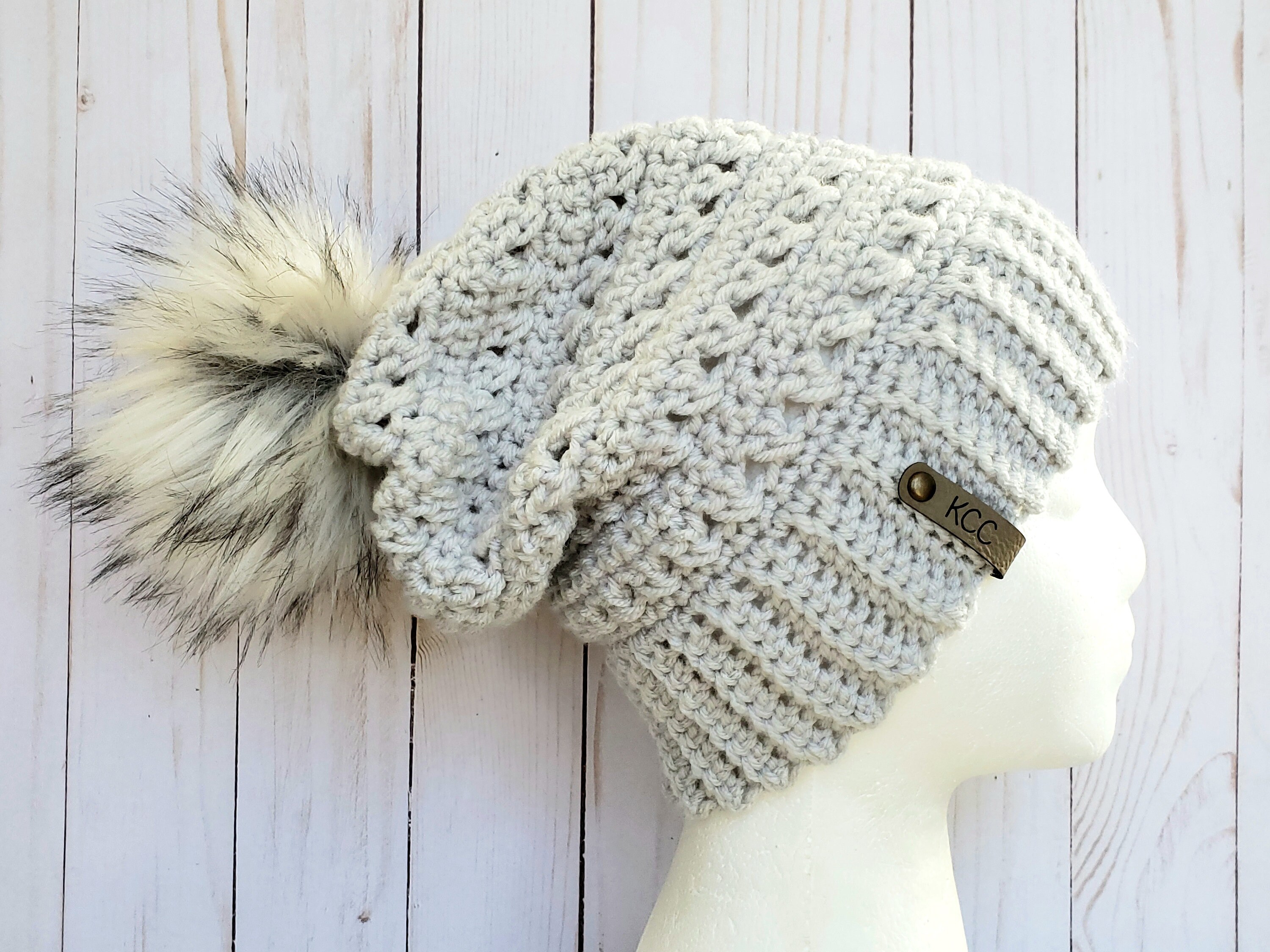 Crochet Beanie PATTERN - Crisscross Slouchy Beanie - Crochet