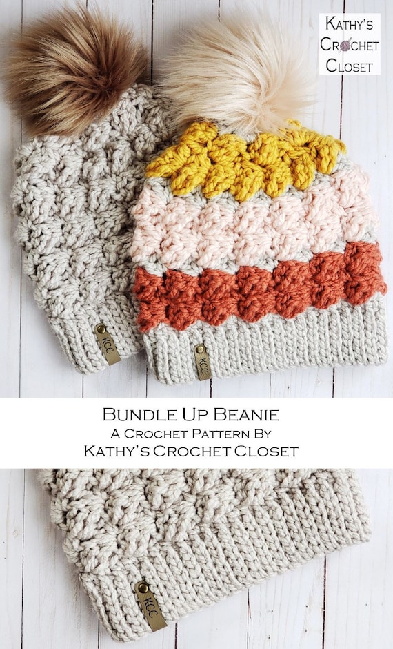 Crochet Hat PATTERN - Bundle up Beanie Pattern - DIY Crochet