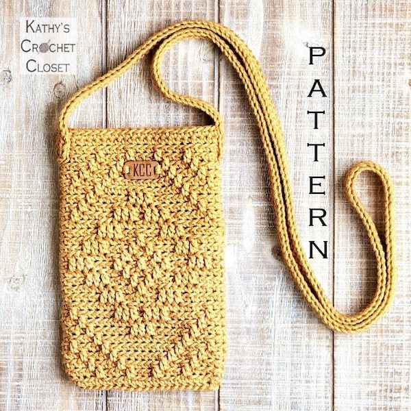 Crochet Bag PATTERN - Diamond Peaks Mini Bag - DIY Crochet Cellphone Purse - Cellphone Bag Pattern - Overlay Crochet Bag - Mini Bag Pattern