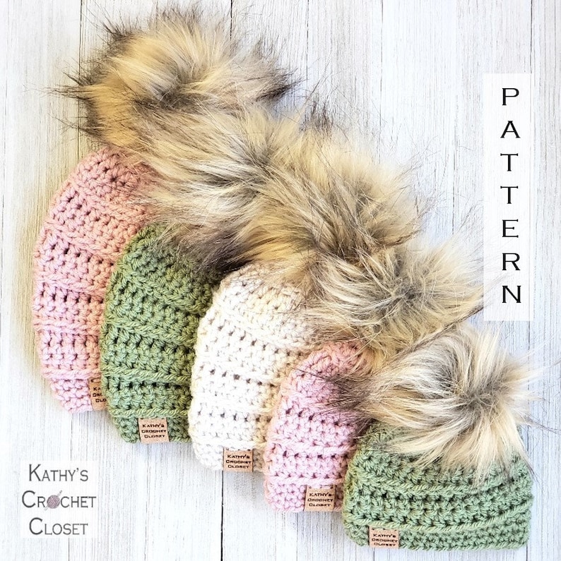 Market Baby Beanie in Five Sizes crochet pattern listing photo by kathyscrochetcloset