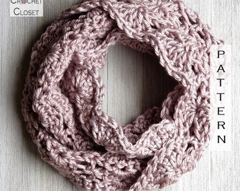 Chunky Lace Infinity Scarf - DIY Crochet Lacy Circle Scarf PATTERN (PDF Download)