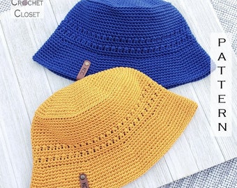 Crochet Bucket Hat PATTERN - Summer City Bucket Hat - Summer Hat Pattern - DIY Bucket Hat - Cotton Bucket Hat Pattern - Sun Hat Pattern