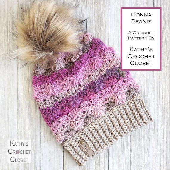 Crochet Beanie PATTERN - Donna Beanie - Crochet Hat Pattern Crochet Beanie PATTERN - Donna Beanie - Crochet Hat Pattern