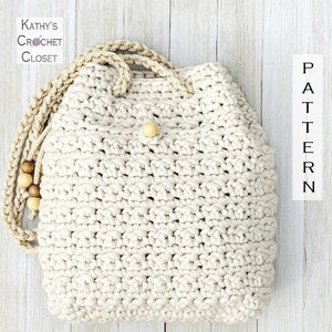 Crochet Bag PATTERN -  Sawyer Shoulder Bag - DIY Crochet Bag - Crochet Shoulder Bag Pattern - Crochet Drawstring Bag Pattern